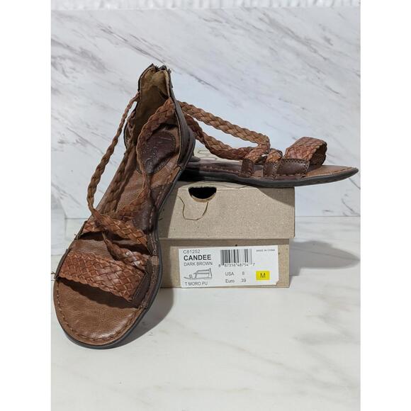 b.o.c Candee Dark Brown Braided Strap Sandals Size 8 NIB - Picture 1 of 8